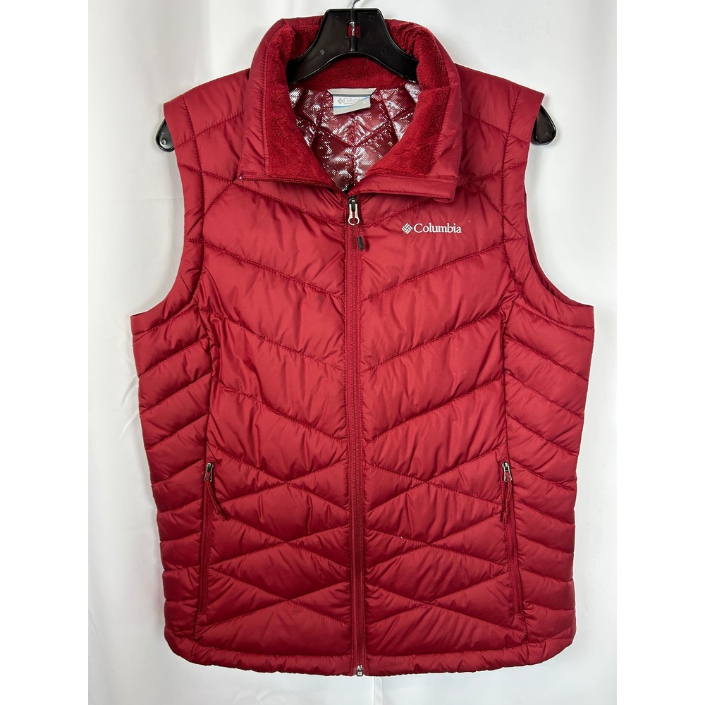 Columbia Heavenly Red Quilted‎ Omni-Heat Puffer Vest Size L Gorpcore Outdoor
